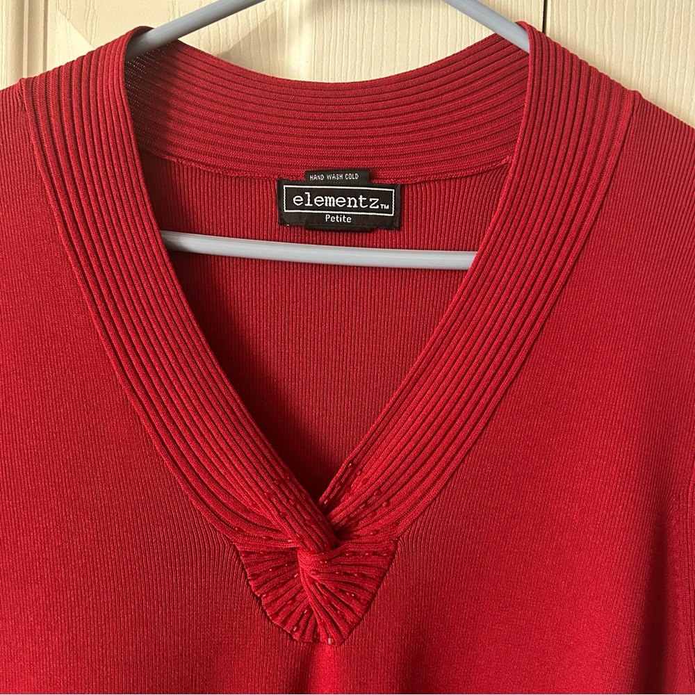 Elementz Red Fitted Short Sleeve T-Shirt - Picture 2 of 4